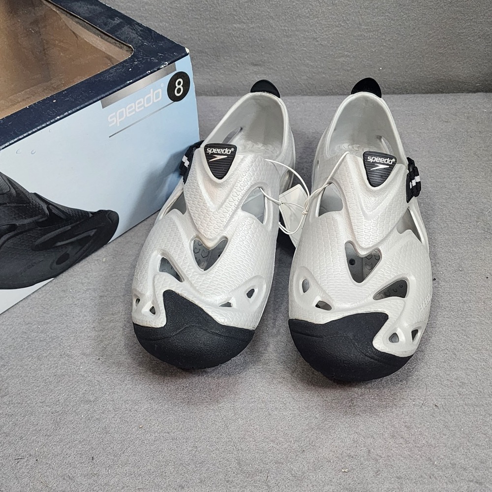Speedo Hydro Tread Water Shoes Silver Black 7499199 Mens Size 8 NEW